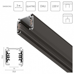 Трек накладной Lightstar Quattro/DALI 504038-DALI в интернет-магазине "Галерея света"