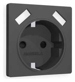 Накладка для розетки с заземлением и со шторками и 2хUSB type A Ambrella Volt ALFA AP9090 в интернет-магазине "Галерея света"