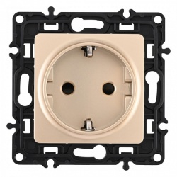 Розетка с заземлением и со шторкой, без рамки Arte Milano am-217 217.40-1.shampan в интернет-магазине "Галерея света"