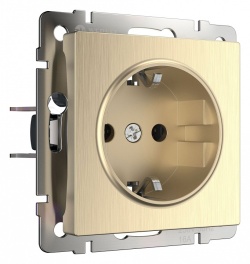 Розетка с заземлением и со шторками, без рамки Werkel шампань рифленый W1171110 в интернет-магазине "Галерея света"