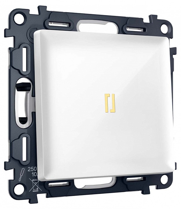 Выключатель самовозвратный одноклавишный с подсветкой, без рамки Ambrella Volt MA MA102050 в интернет-магазине "Галерея света"