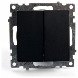 Выключатель двухклавишный без рамки Stekker Катрин 39606 в интернет-магазине "Галерея света"