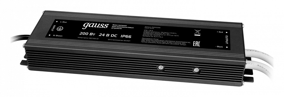 Блок питания с проводом Gauss  202022400 в интернет-магазине "Галерея света"