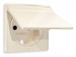 Накладка для розетки влагозащищенной с заземлением и со шторками с крышкой Ambrella Volt ALFA AP3080 в интернет-магазине "Галерея света"