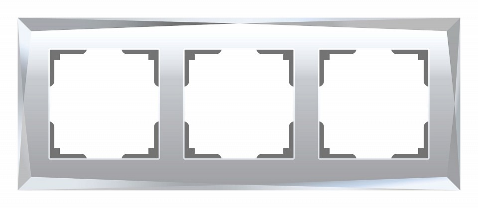 Рамка на 3 поста Werkel Diamant (зеркальный) W0031220 в интернет-магазине "Галерея света"