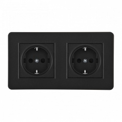 Розетка с заземлением и со шторкой Arte Milano SET16-2 SET16-2-40-1x2 black в интернет-магазине "Галерея света"