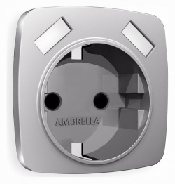 Накладка для розетки с заземлением и со шторками и 2хUSB type A Ambrella Volt OMEGA OP5090 в интернет-магазине "Галерея света"