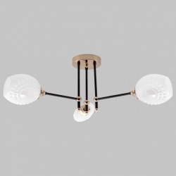 Люстра на штанге Imex MD.4144 MD.4144-3-S-BK+FGD в интернет-магазине "Галерея света"