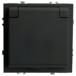 Розетка с заземлением и со шторкой, с крышкой Stekker Эмили 49855 в интернет-магазине "Галерея света"