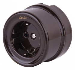 Розетка с заземлением Werkel Ретро (коричневый) W5671014 в интернет-магазине "Галерея света"