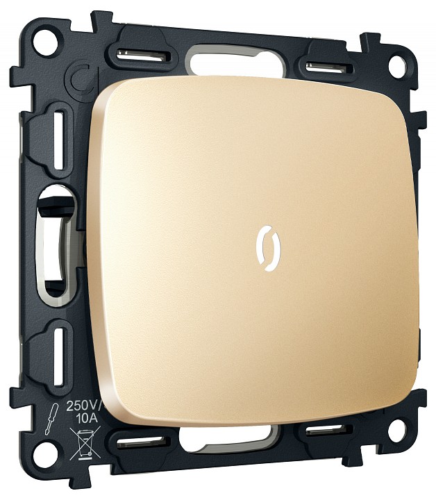 Выключатель самовозвратный одноклавишный с подсветкой, без рамки Ambrella Volt MO MO602055 в интернет-магазине "Галерея света"