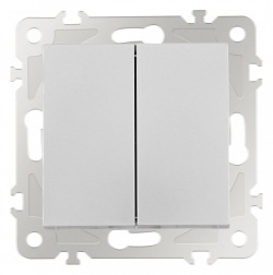 Выключатель проходной двухклавишный без рамки Arte Milano 206 206.32-2.silver в интернет-магазине "Галерея света"