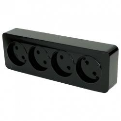 Розетка четверная без заземления Stekker София 49319 в интернет-магазине "Галерея света"