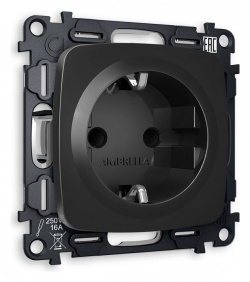 Розетка с заземлением и со шторкой, без рамки Ambrella Volt OMEGA MO807010 в интернет-магазине "Галерея света"