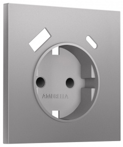 Накладка для розетки с заземлением и со шторками и 2хUSB type A и C Ambrella Volt SIGMA SP5100 в интернет-магазине "Галерея света"