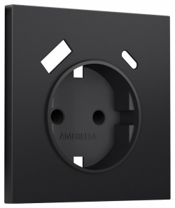 Накладка для розетки с заземлением и со шторками и 2хUSB type A и C Ambrella Volt SIGMA SP8100 в интернет-магазине "Галерея света"