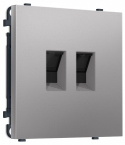 Розетка двойная Ethernet RJ-45 и со шторками, без рамки Ambrella Volt MS MS512110 в интернет-магазине "Галерея света"