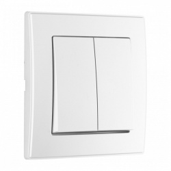 Выключатель двухклавишный Arte Milano SET06-1 SET06-1-30-2 silver в интернет-магазине "Галерея света"