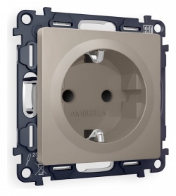 Розетка с заземлением и со шторкой, без рамки Ambrella Volt ALFA MA367010 в интернет-магазине "Галерея света"