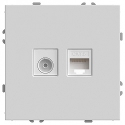 ТВ-розетка и розетка Ethernet RJ-45 без рамки Stekker Эмили 49872 в интернет-магазине "Галерея света"