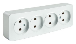 Розетка четверная без заземления Stekker София 49331 в интернет-магазине "Галерея света"