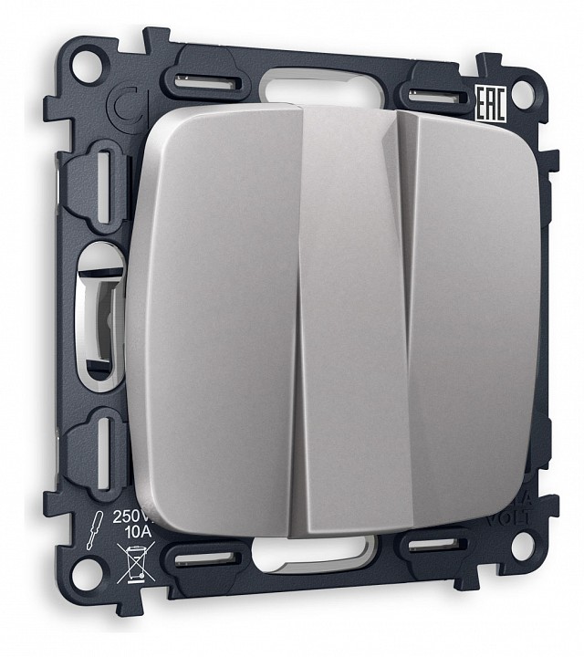 Выключатель трехклавишный без рамки Ambrella Volt OMEGA MO505010 в интернет-магазине "Галерея света"