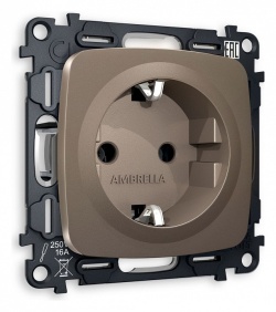 Розетка с заземлением, без рамки Ambrella Volt OMEGA MO636010 в интернет-магазине "Галерея света"