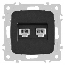Розетка двойная RJ-11 и Ethernet RJ-45, без рамки Arte Milano am-205 205.44-1.black в интернет-магазине "Галерея света"