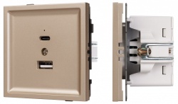 Розетка 2хUSB type A и C без рамки Arlight SCT-TENDO 054097 в интернет-магазине "Галерея света"