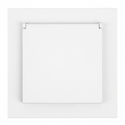 Розетка двойная с заземлением и со шторками, с крышкой Stekker Мия 50441 в интернет-магазине "Галерея света"