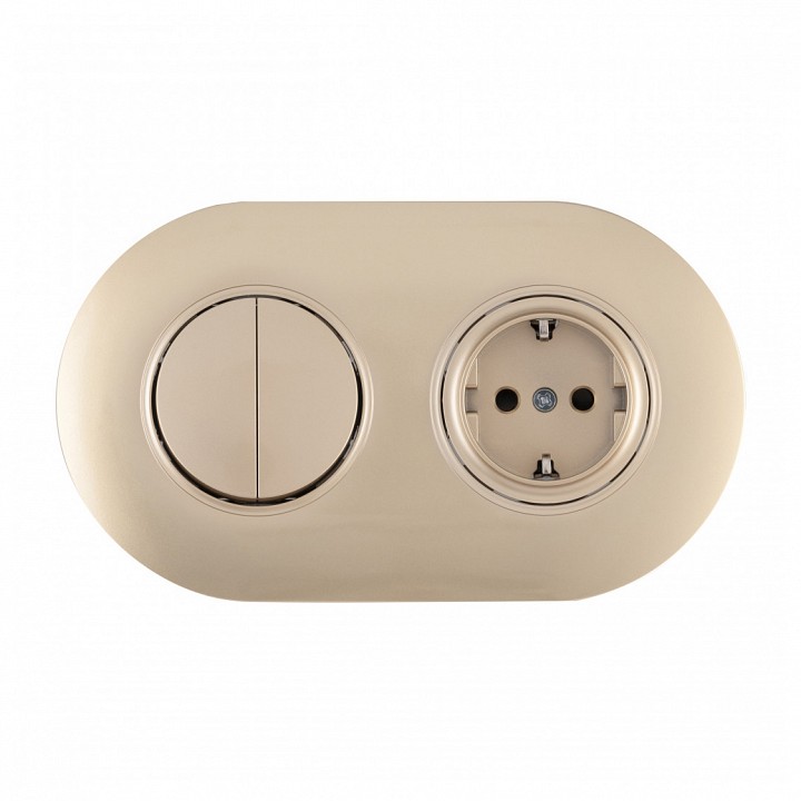 Блок с розеткой и выключателем Arte Milano SET08-2 SET08-2-40-1-30-2 shampan в интернет-магазине "Галерея света"