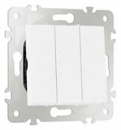 Выключатель трехклавишный без рамки Arte Milano 203 203.30-3.white в интернет-магазине "Галерея света"