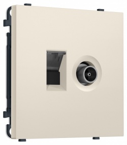 ТВ-розетка оконечная и розетка Ethernet RJ-45 без рамки Ambrella Volt MS MS332510 в интернет-магазине "Галерея света"