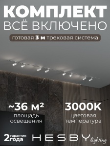 Комплект трековый Hesby Lighting Skylite №3 HSBL_kompl_S003_VI3W3K в интернет-магазине "Галерея света"