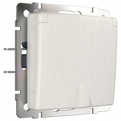 Розетка влагозащищенная с заземлением и со шторками, без рамки Werkel перламутровый рифленый W1171213 в интернет-магазине "Галерея света"