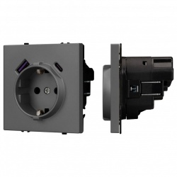 Розетка с заземлением и 2хUSB type A, без рамки Arlight SCT 054287 в интернет-магазине "Галерея света"