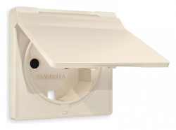 Накладка для розетки влагозащищенной с заземлением и со шторками с крышкой Ambrella Volt ALFA AP3280 в интернет-магазине "Галерея света"