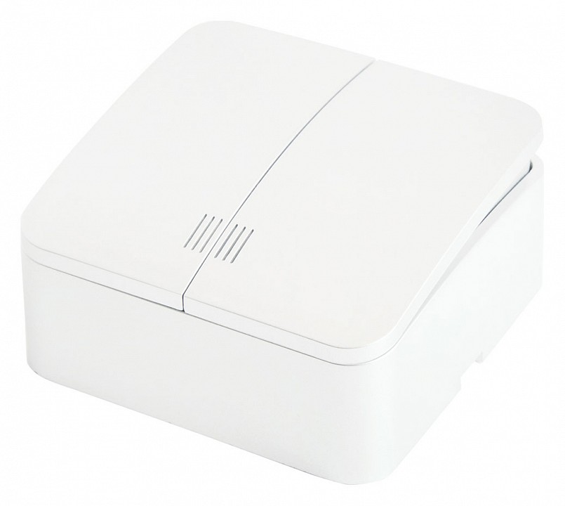 Выключатель двухклавишный с подсветкой Stekker София 49290 в интернет-магазине "Галерея света"