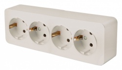 Розетка четверная с заземлением Stekker София 49505 в интернет-магазине "Галерея света"