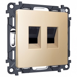 Розетка двойная Ethernet RJ-45 и со шторками, без рамки Ambrella Volt ALFA MA612110 в интернет-магазине "Галерея света"