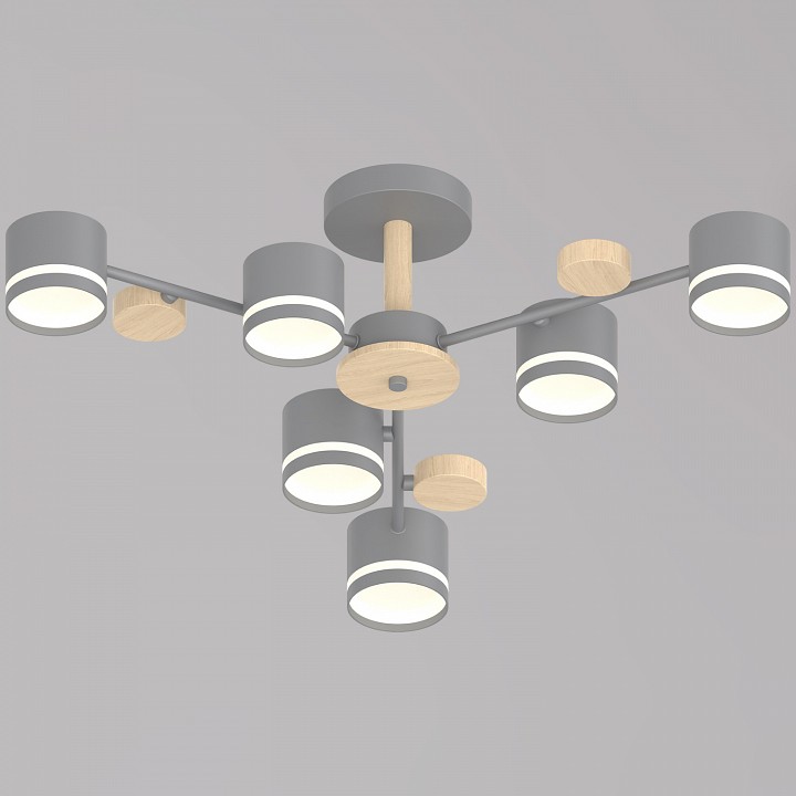 Люстра на штанге 68730 68730-0.3-06 GX53 GREY+WOOD в интернет-магазине "Галерея света"