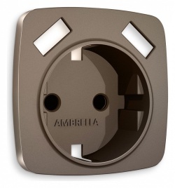 Накладка для розетки с заземлением и со шторками и 2хUSB type A Ambrella Volt OMEGA OP6390 в интернет-магазине "Галерея света"