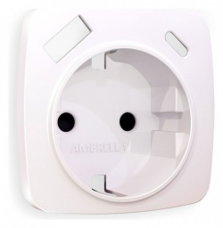 Накладка для розетки с заземлением и со шторками и 2хUSB type A и C Ambrella Volt OMEGA OP2100 в интернет-магазине "Галерея света"