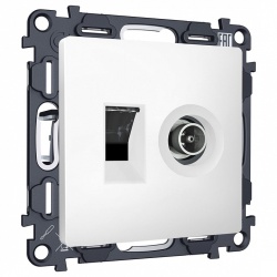 Механизм ТВ-розетки оконечные и розетки Ethernet RJ-45 со шторкам Ambrella Volt ALFA MA132510 в интернет-магазине "Галерея света"