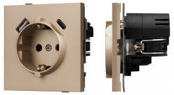 Розетка 2хUSB type A и C без рамки Arlight SCT-TENDO 054089 в интернет-магазине "Галерея света"