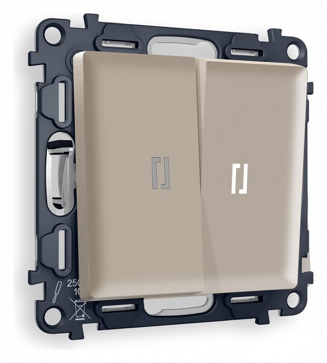 Выключатель двухклавишный с подсветкой без рамки Ambrella Volt ALFA MA364015 в интернет-магазине "Галерея света"