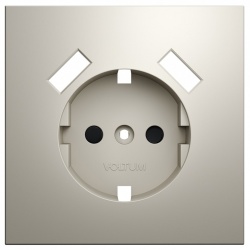 Накладка для розетки с заземлением и со шторками и 2хUSB type A Voltum S70 VLS000903 в интернет-магазине "Галерея света"