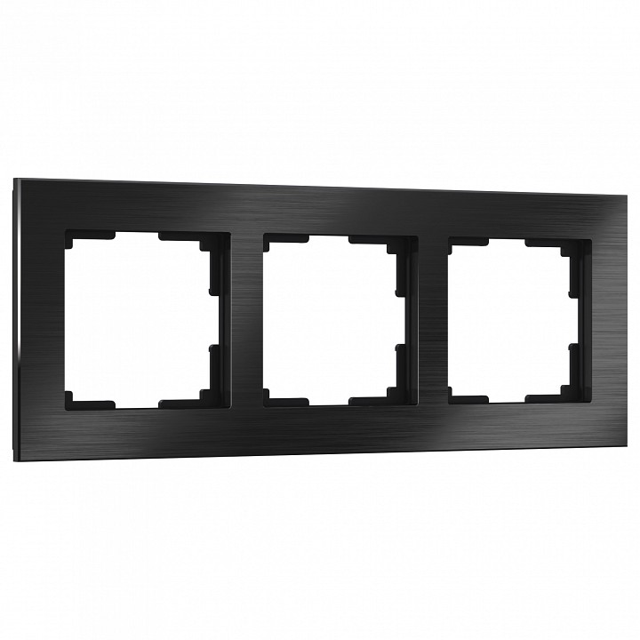 Рамка на 3 поста Werkel Aluminium (черный алюминий) W0031708 в интернет-магазине "Галерея света"
