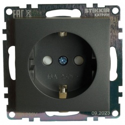 Розетка с заземлением и со шторкой, без рамки Stekker Катрин 49423 в интернет-магазине "Галерея света"