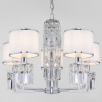 Подвесная люстра Eurosvet Zaffiro 10099/5 хром/прозрачный хрусталь Strotskis (новый абажур) в интернет-магазине "Галерея света"